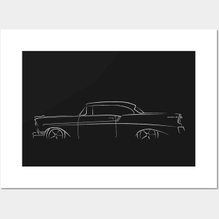 1956 Chevy Bel Air - profile Stencil, white Posters and Art